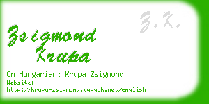 zsigmond krupa business card